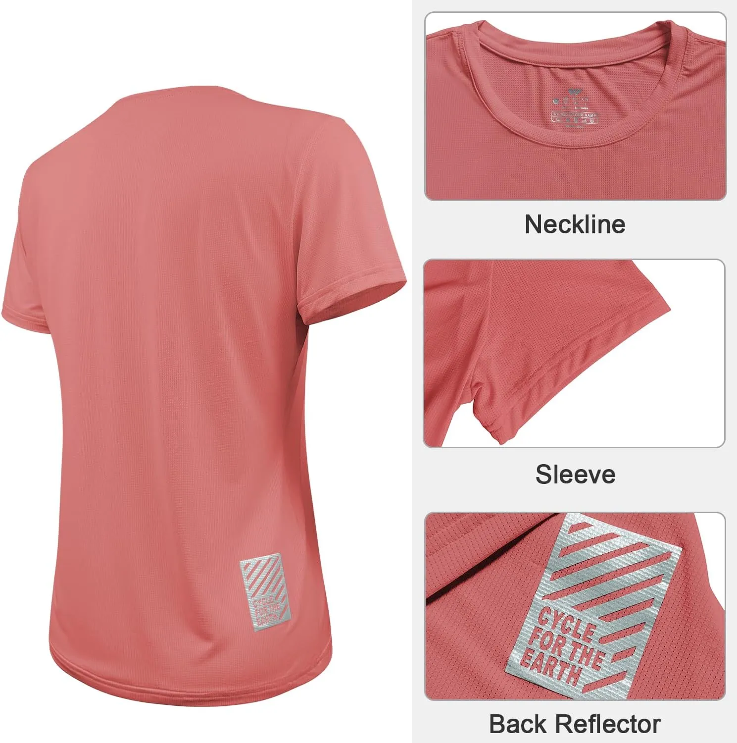 3-5 Pack Workout Shirts Women Running Quick Dry Crew Neck Gym Moisture Wicking T-Shirts Athletic Yoga Tee Top UPF 50 