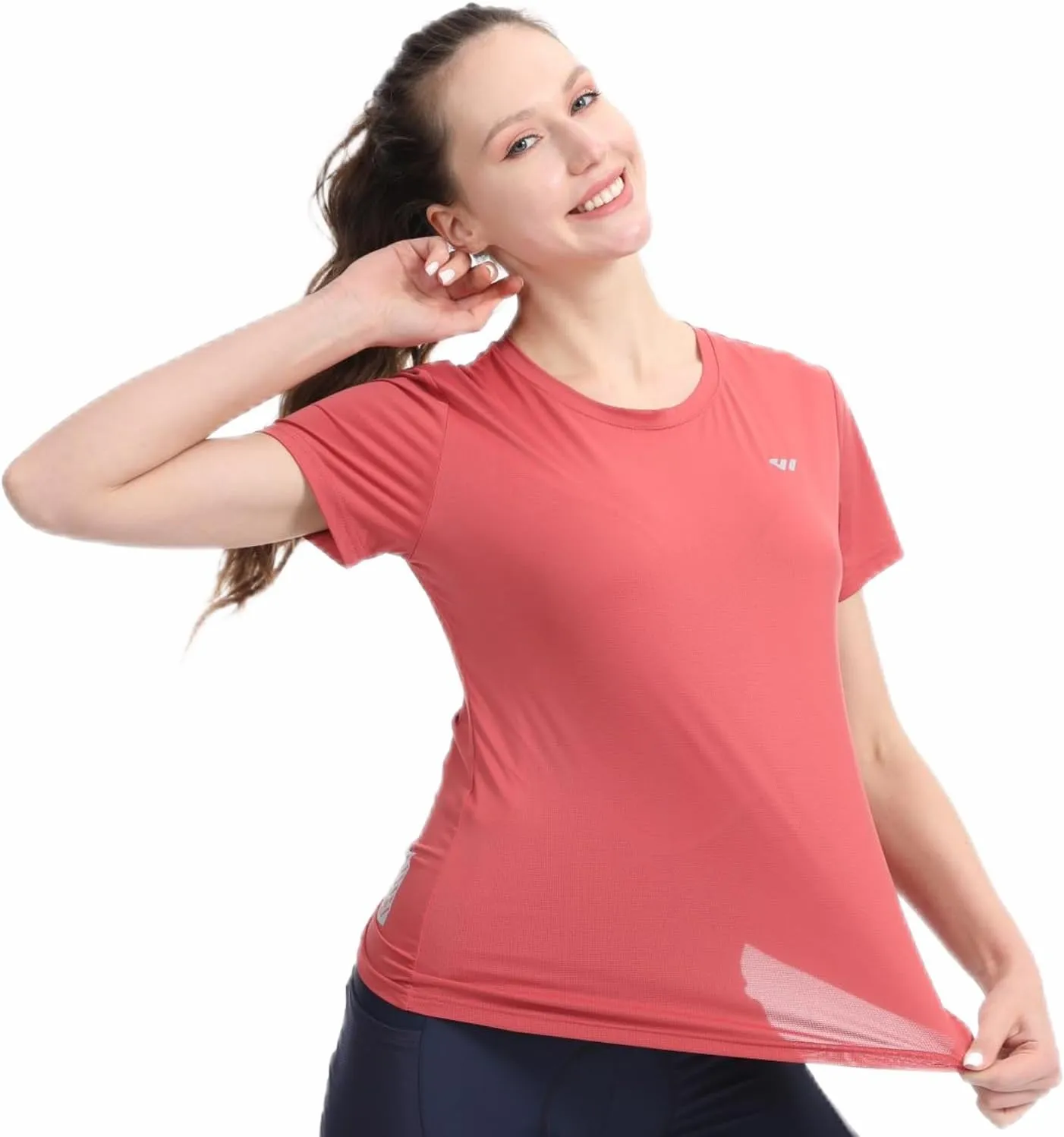 3-5 Pack Workout Shirts Women Running Quick Dry Crew Neck Gym Moisture Wicking T-Shirts Athletic Yoga Tee Top UPF 50 