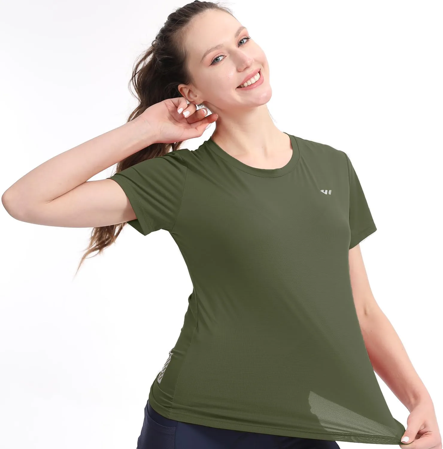 3-5 Pack Workout Shirts Women Running Quick Dry Crew Neck Gym Moisture Wicking T-Shirts Athletic Yoga Tee Top UPF 50 