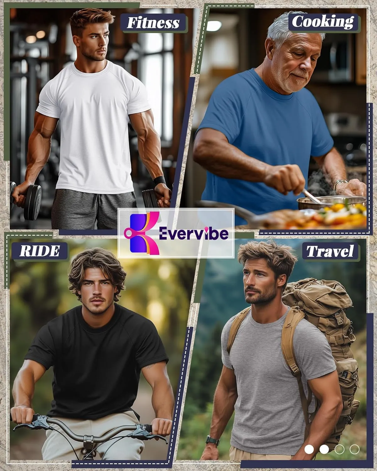 5 Pack Men's Big & Tall Cotton T-Shirts, Short Sleeve Crew Neck Shirts Moisture Wicking Classic Tees Bulk Multipack