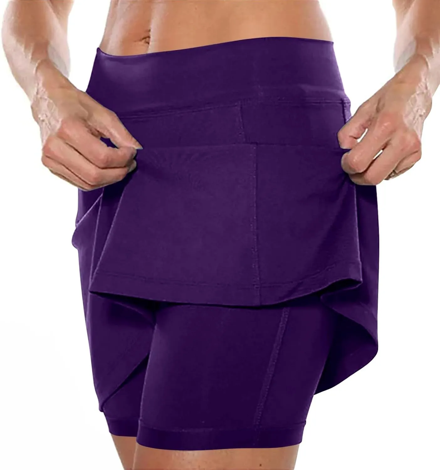 aihihe Golf Skirts for Women with Shorts Pink Dress Shorts Black Cotton Linen Skirt Women