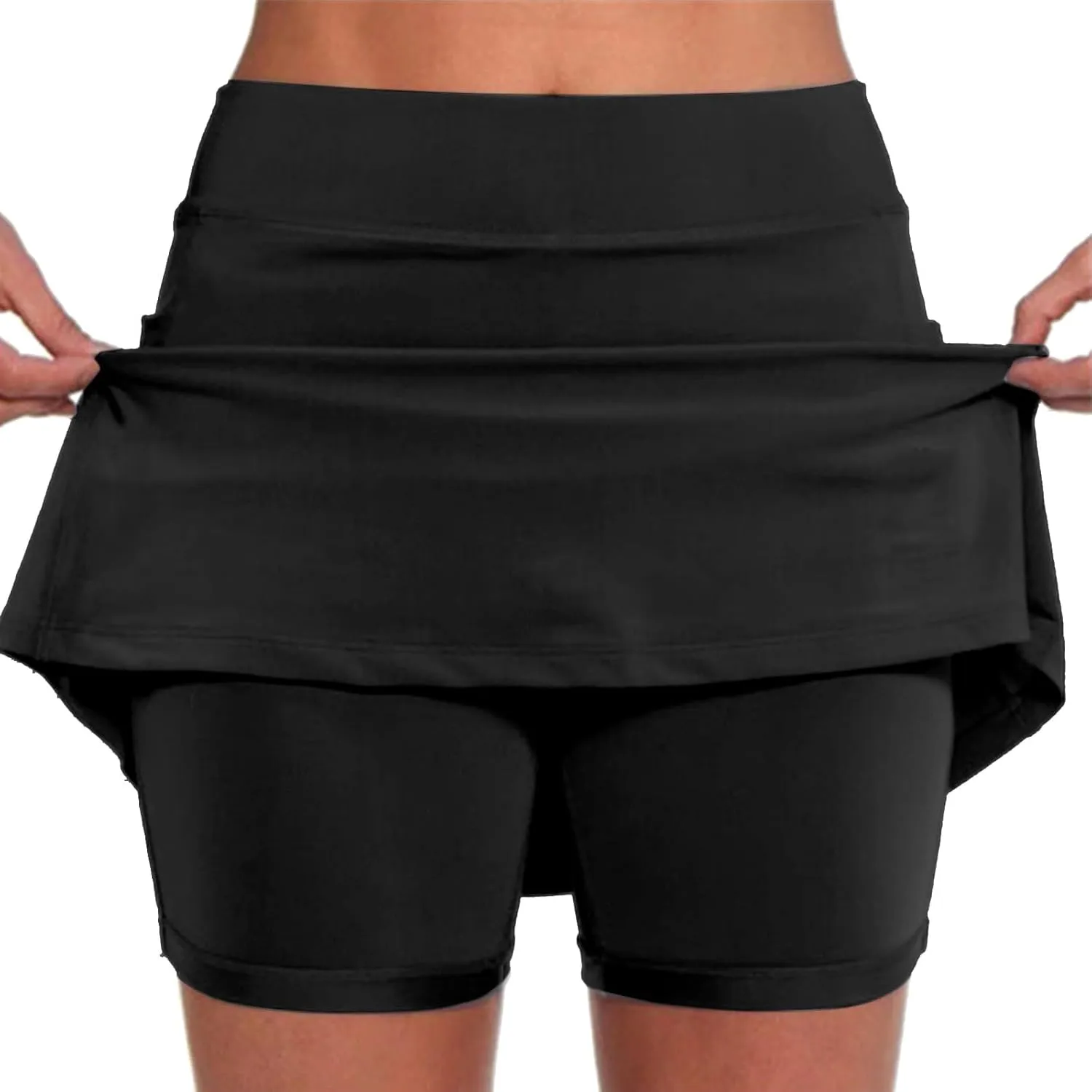 aihihe Golf Skirts for Women with Shorts Pink Dress Shorts Black Cotton Linen Skirt Women