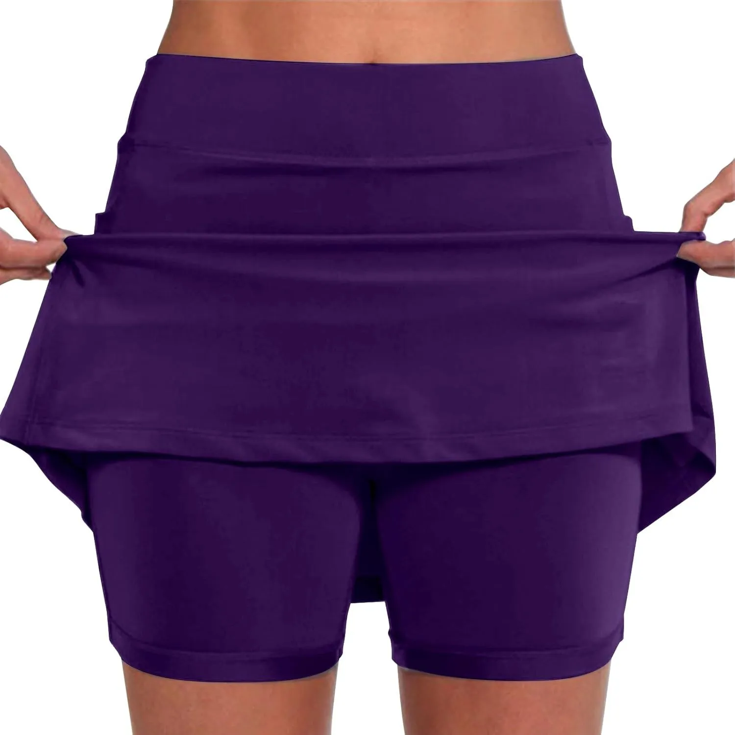 aihihe Golf Skirts for Women with Shorts Pink Dress Shorts Black Cotton Linen Skirt Women