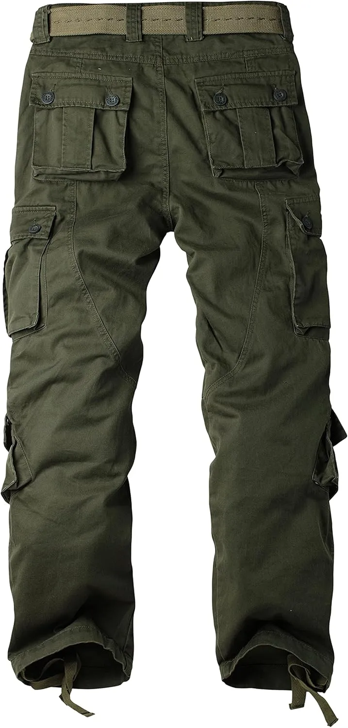 AKARMY Women's Cotton Casual Work Pants Camouflage Cargo Pants Parachute Pants for Women with Pockets