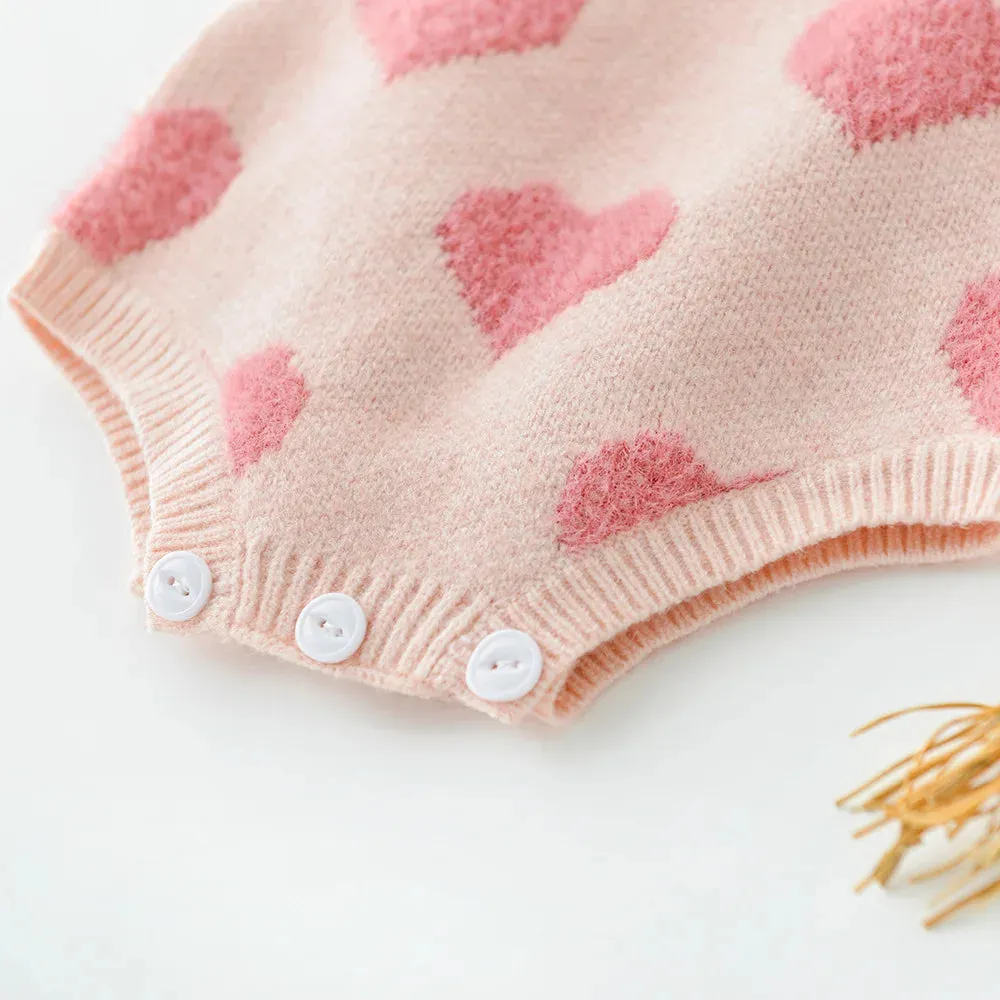 Baby Girl Heart Bodysuit and Sweater Set