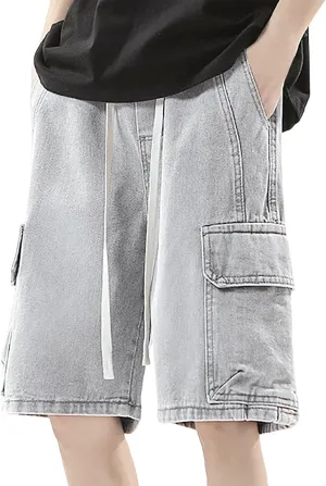 Baggy Jean Shorts for Men Jorts Casual Loose Fit Mid Denim Shorts Skateboard Hip Hop 2025 Trendy Streetwear