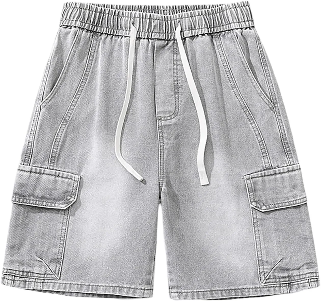 Baggy Jean Shorts for Men Jorts Casual Loose Fit Mid Denim Shorts Skateboard Hip Hop 2025 Trendy Streetwear