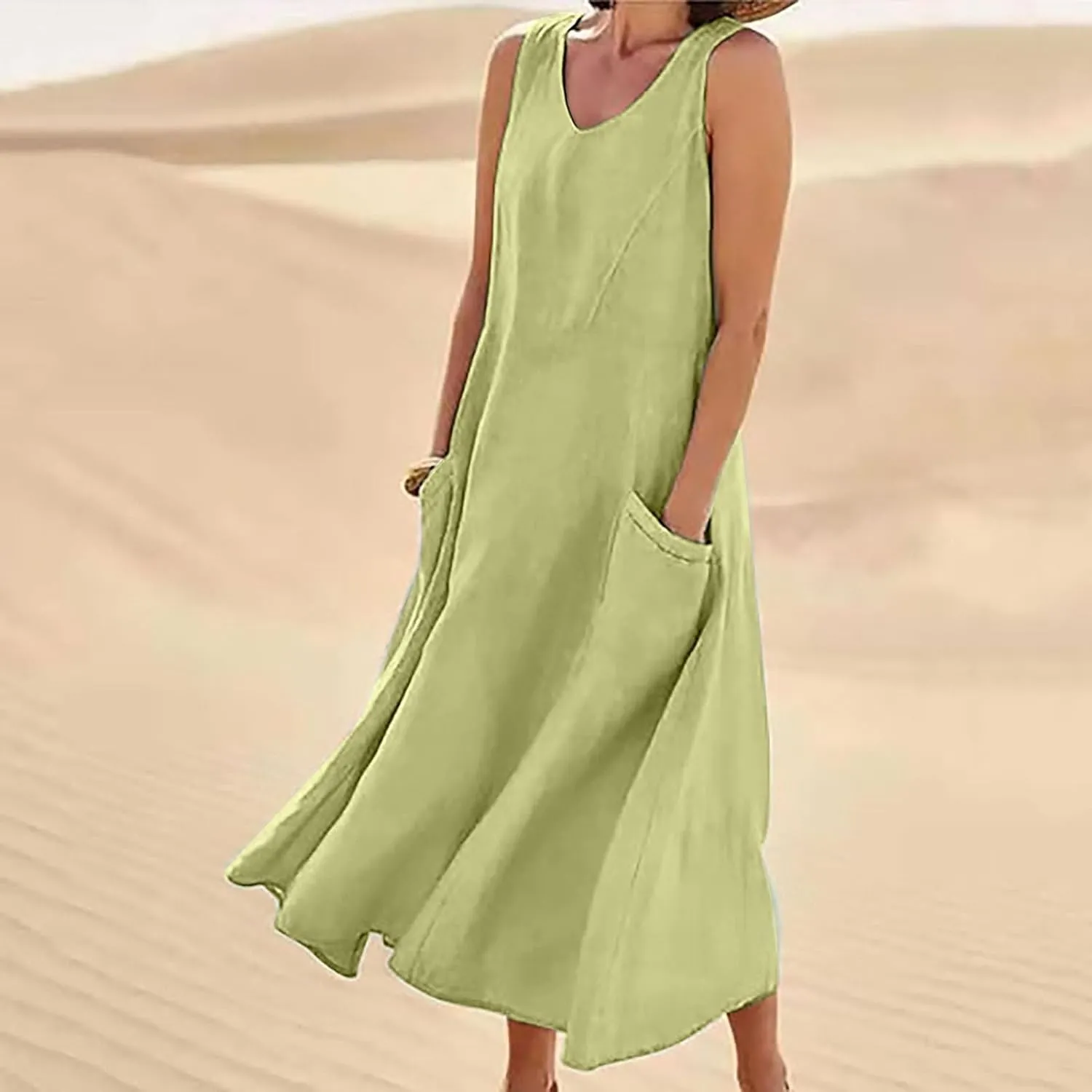 Beach Vacation Clothes for Women Beach Fashion Vacation Essentials Summer Dresses for Women 2025 Cotton Linen Maxi Dress