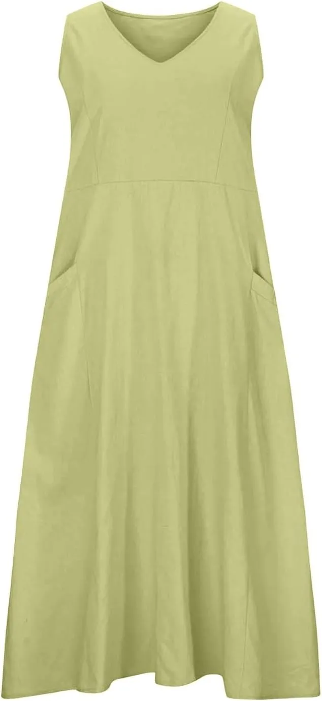 Beach Vacation Clothes for Women Beach Fashion Vacation Essentials Summer Dresses for Women 2025 Cotton Linen Maxi Dress