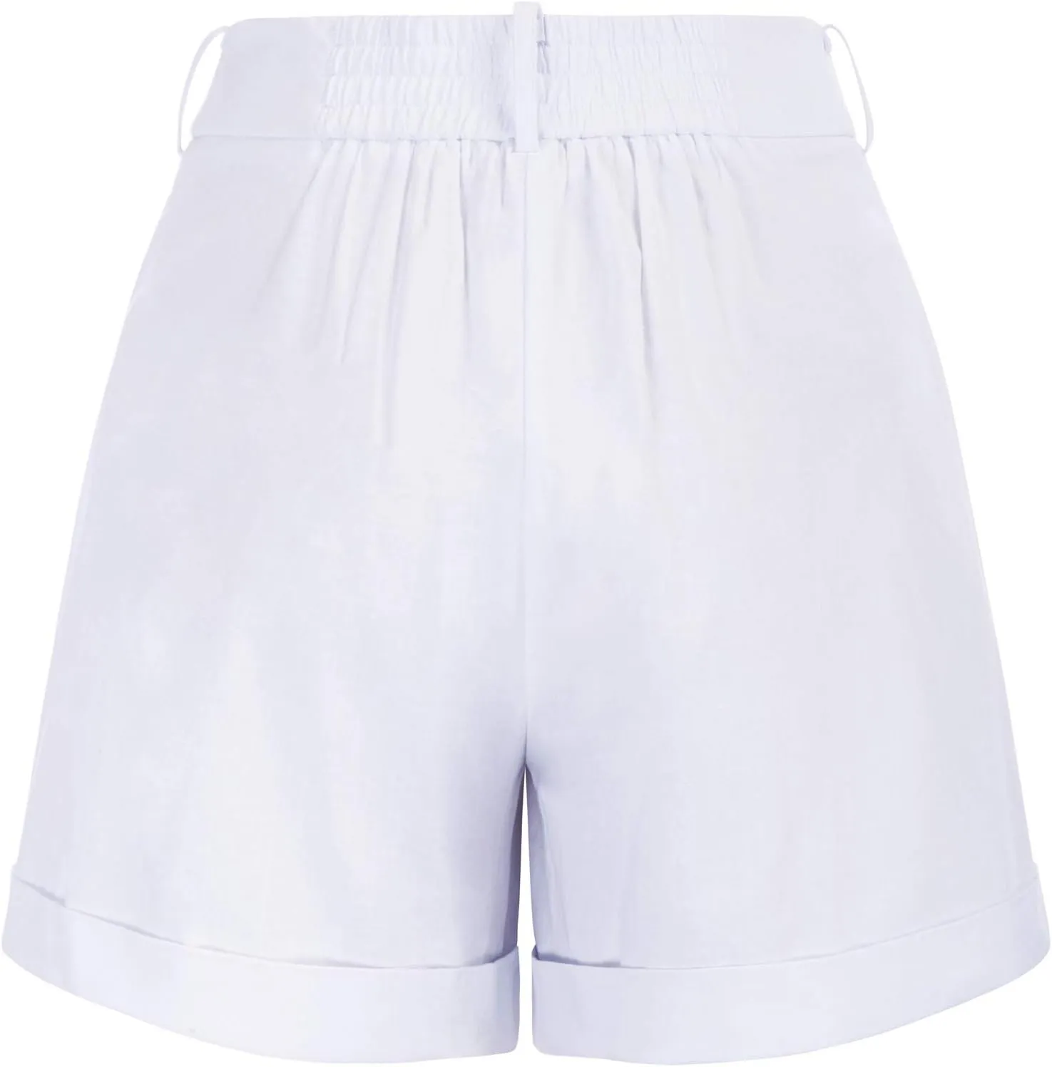 Belle Poque Women Summer Linen Shorts Elastic High Waisted Shorts with Pockets