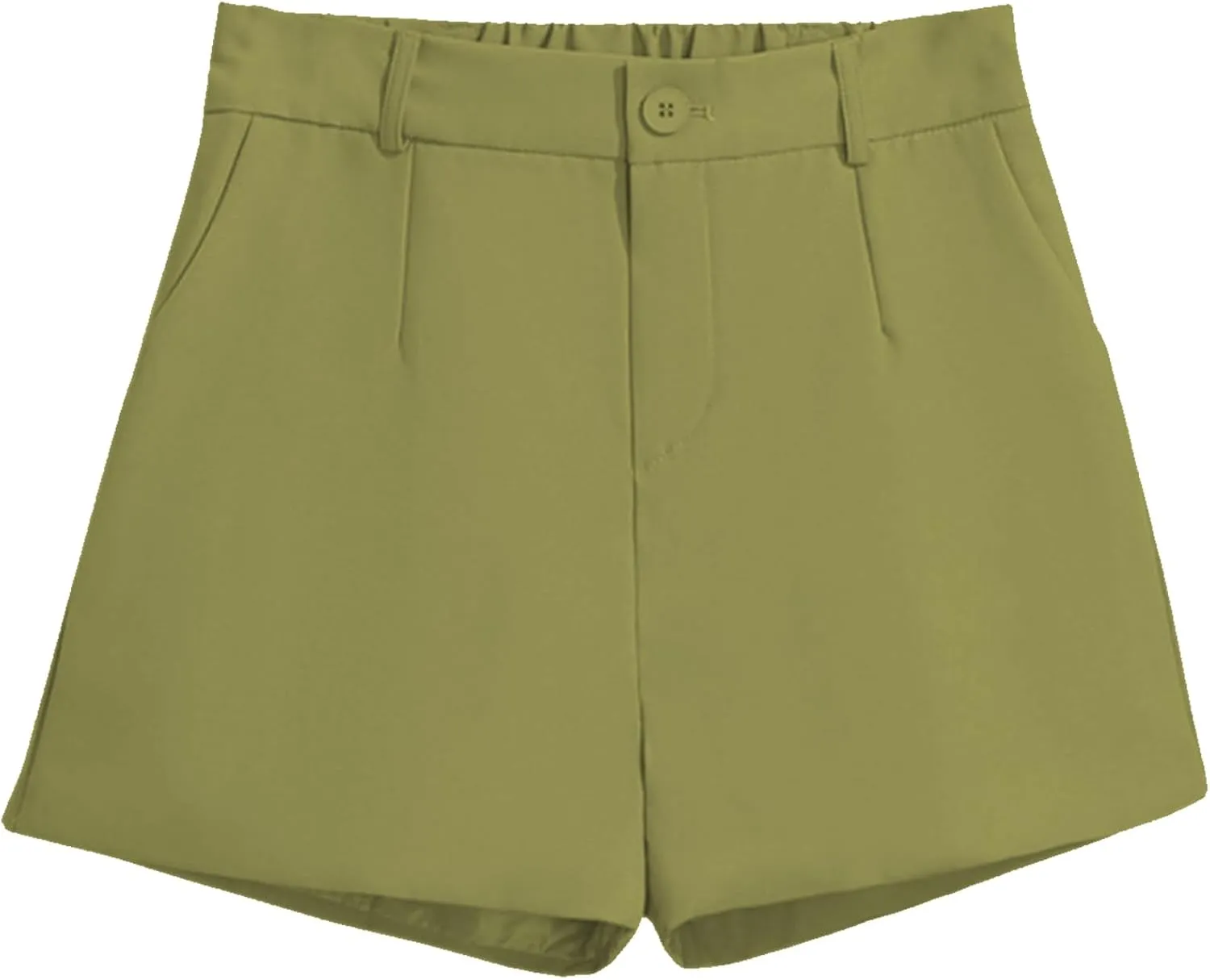 Betusline Women's Shorts Summer Casual Work Pleated Dress Shorts with Back Elastic Waist