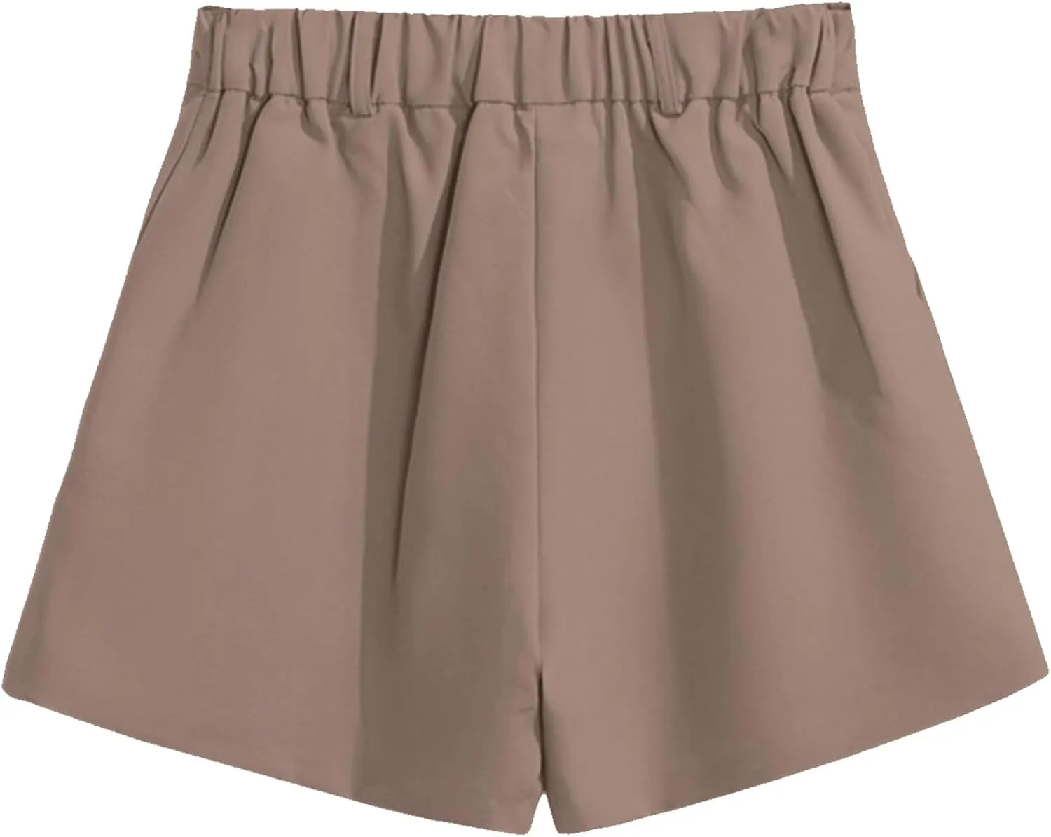 Betusline Women's Shorts Summer Casual Work Pleated Dress Shorts with Back Elastic Waist