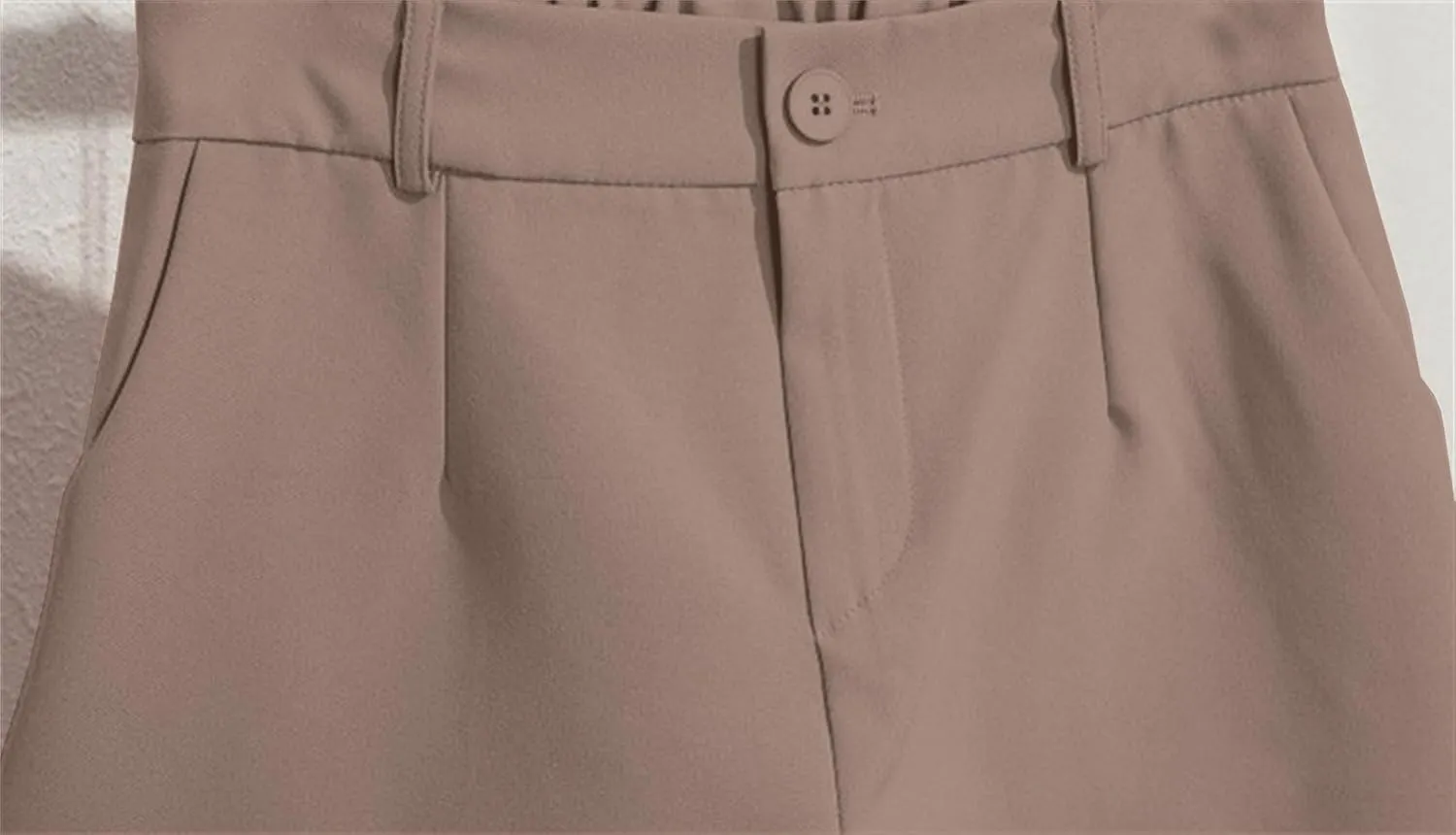 Betusline Women's Shorts Summer Casual Work Pleated Dress Shorts with Back Elastic Waist