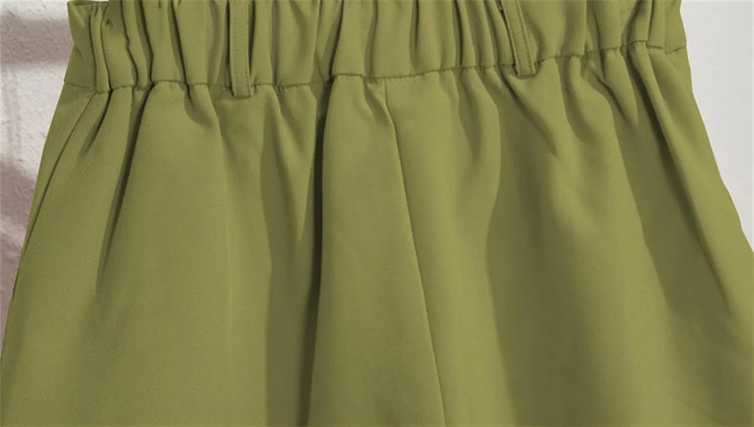 Betusline Women's Shorts Summer Casual Work Pleated Dress Shorts with Back Elastic Waist
