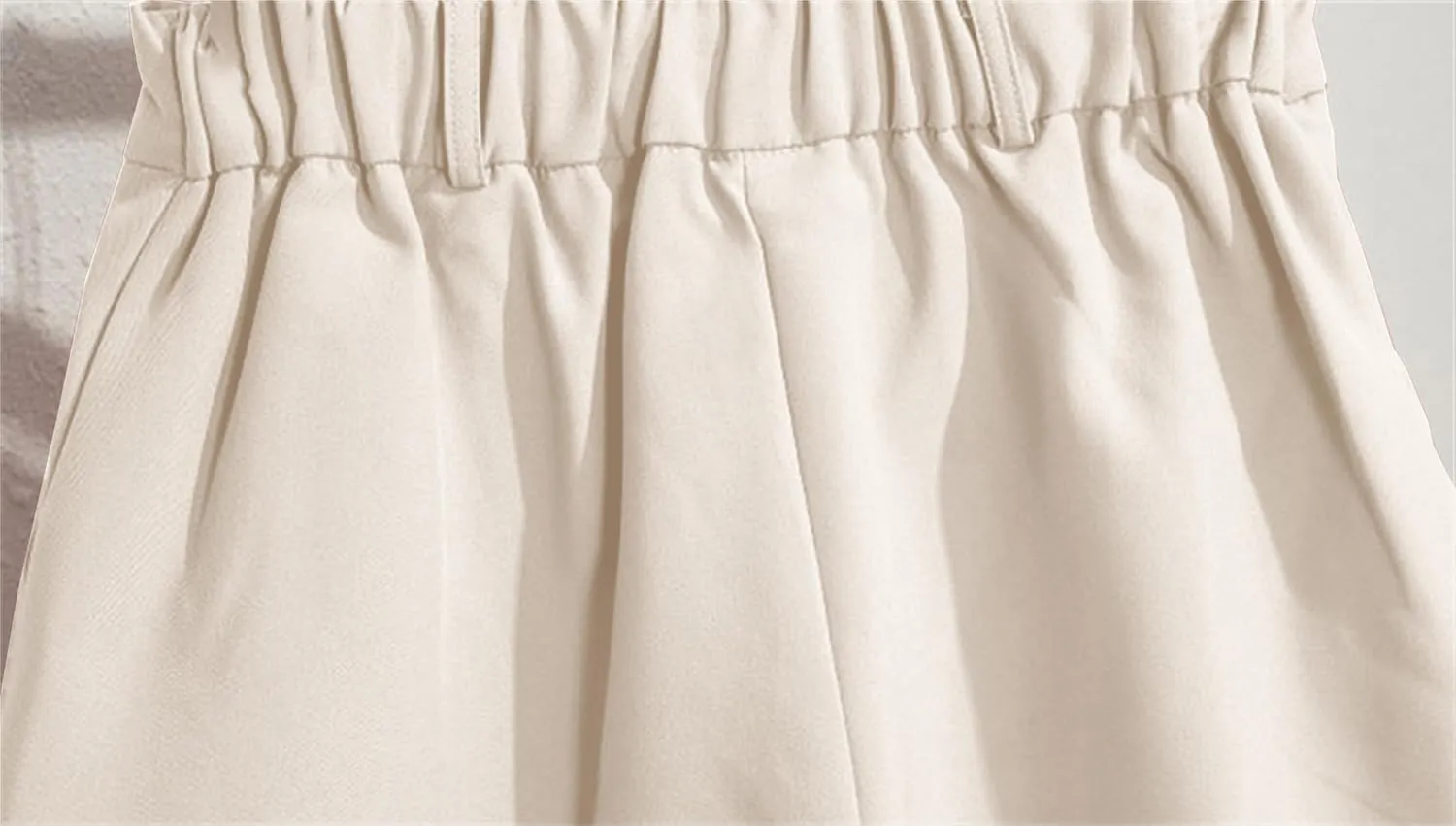 Betusline Women's Shorts Summer Casual Work Pleated Dress Shorts with Back Elastic Waist