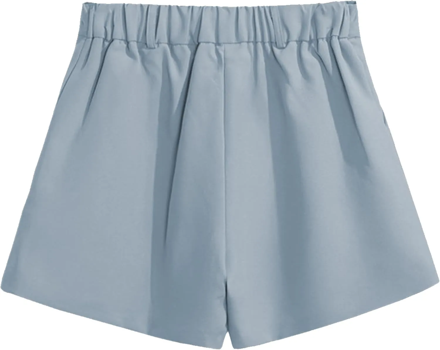 Betusline Women's Shorts Summer Casual Work Pleated Dress Shorts with Back Elastic Waist