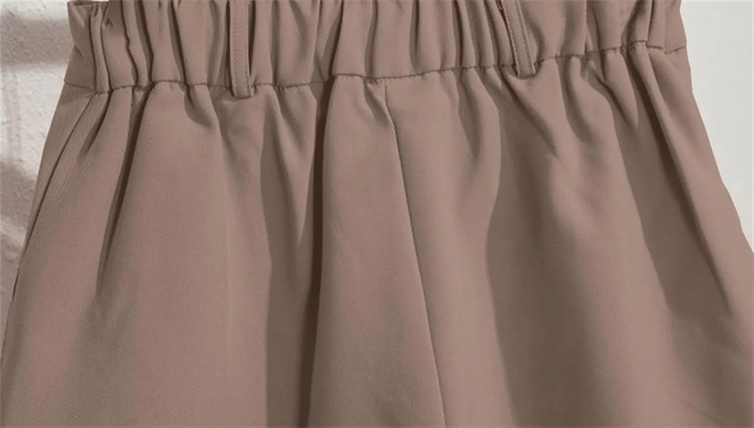 Betusline Women's Shorts Summer Casual Work Pleated Dress Shorts with Back Elastic Waist