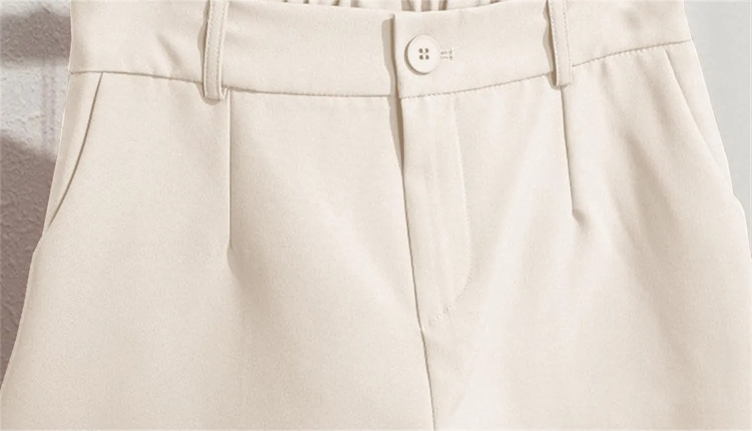 Betusline Women's Shorts Summer Casual Work Pleated Dress Shorts with Back Elastic Waist