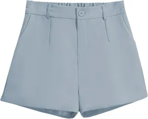 Betusline Women's Shorts Summer Casual Work Pleated Dress Shorts with Back Elastic Waist