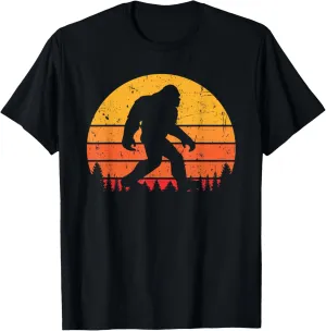 Bigfoot Sasquatch Yeti Retro Vintage Sunset Distressed T-Shirt