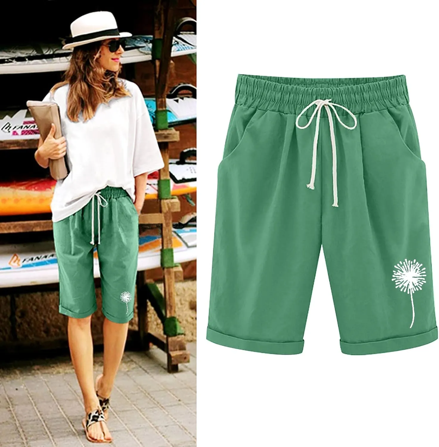 Biker Shorts Women with Pockets Leg Casual Yoga Cropped Pants Biker Shorts Women with Pockets Jean Shorts for Women