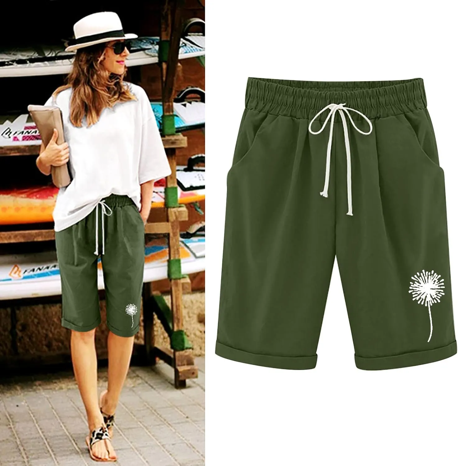 Biker Shorts Women with Pockets Leg Casual Yoga Cropped Pants Biker Shorts Women with Pockets Jean Shorts for Women