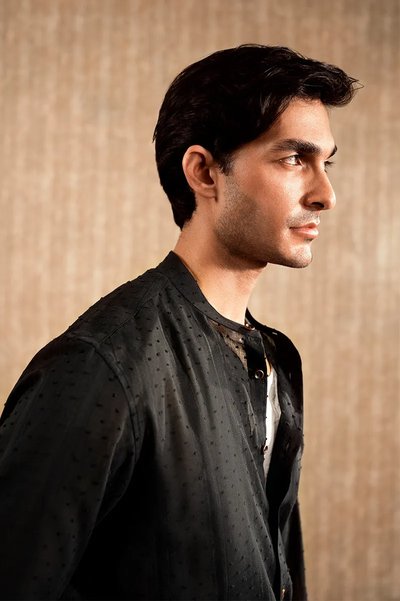Black Textured Shirt