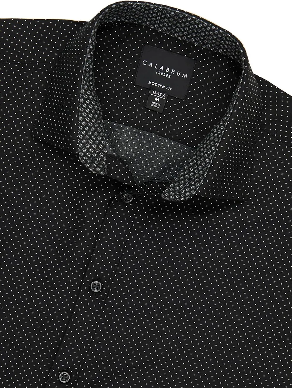 Calabrum Mens Long Sleeve Wrinkle Free Performance Dress Shirt