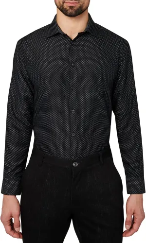 Calabrum Mens Long Sleeve Wrinkle Free Performance Dress Shirt