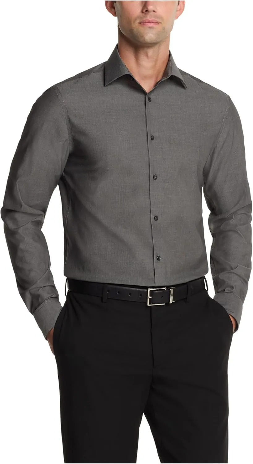 Calvin Klein Men's Dress Shirt Slim Fit Modern Pincord