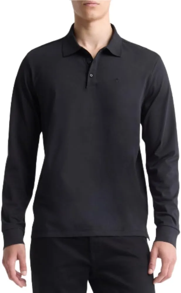 Calvin Klein Men's Long Sleeve Smooth Cotton Polo Shirt