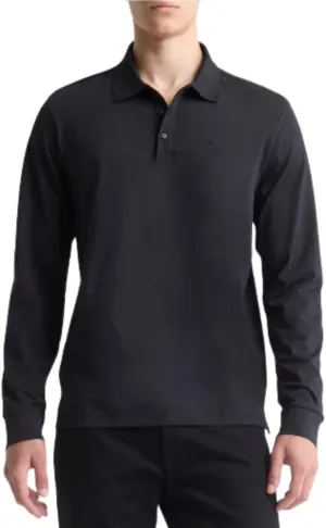 Calvin Klein Men's Long Sleeve Smooth Cotton Polo Shirt