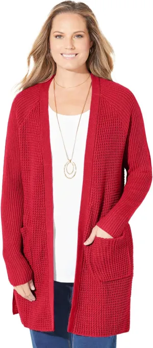 Catherines Women's Plus Size Daydream Waffle Knit Sweater
