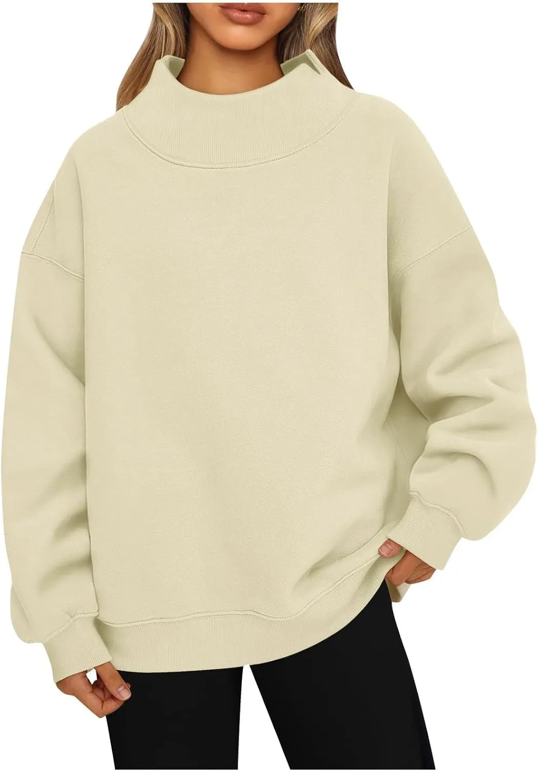 Ceboyel Fall Sweatshirts For Women 2023 Oversized Pullover Shirts High Neck Long Sleeve Tops Y2K Trendy Fashion Clothing