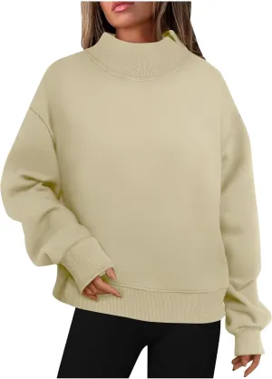 Ceboyel Fall Sweatshirts For Women 2023 Oversized Pullover Shirts High Neck Long Sleeve Tops Y2K Trendy Fashion Clothing