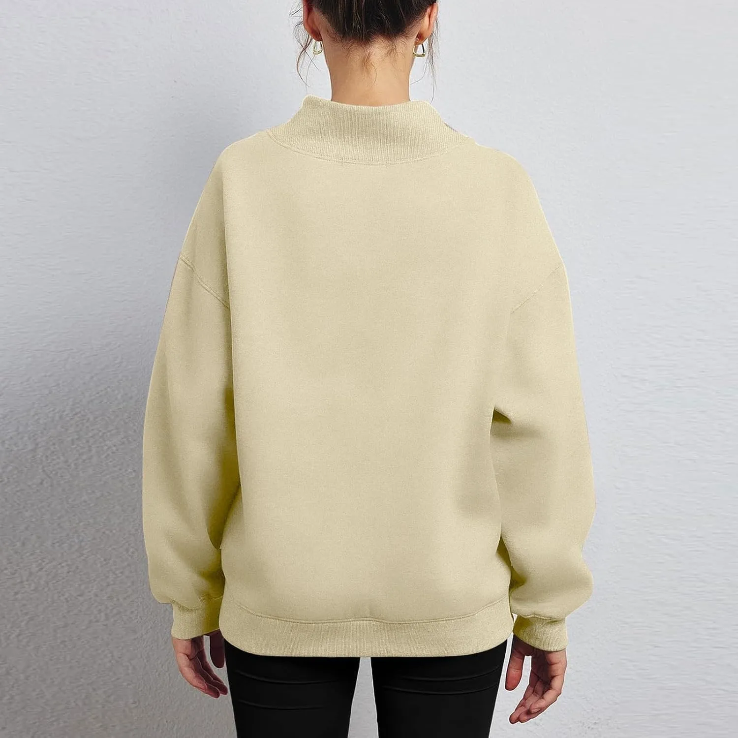 Ceboyel Fall Sweatshirts For Women 2023 Oversized Pullover Shirts High Neck Long Sleeve Tops Y2K Trendy Fashion Clothing