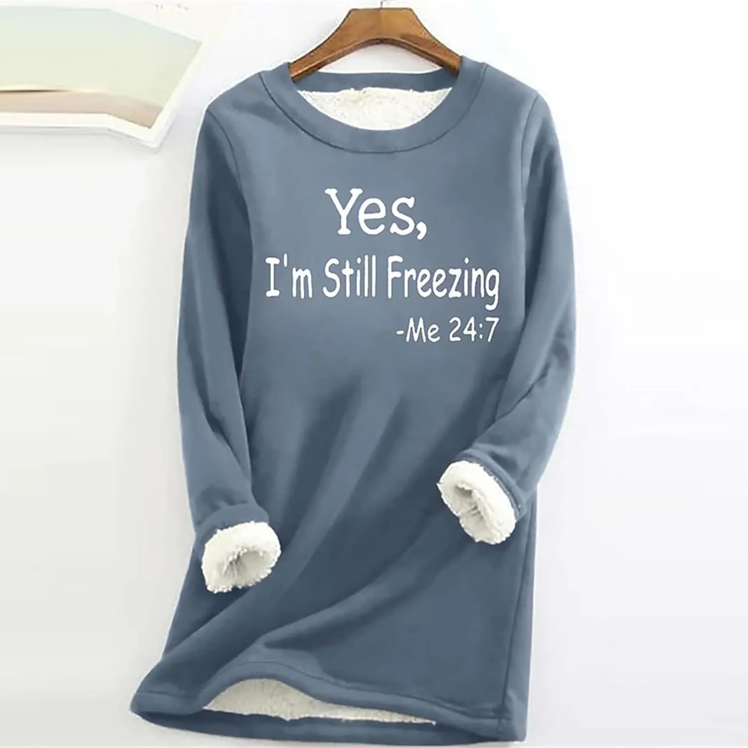Ceboyel Womens Fleece Sweatshirts 2023 Sherpa Lined Pullover Shirts Funny Cute Sweater Tops Warm Winter Loungewear Clothes