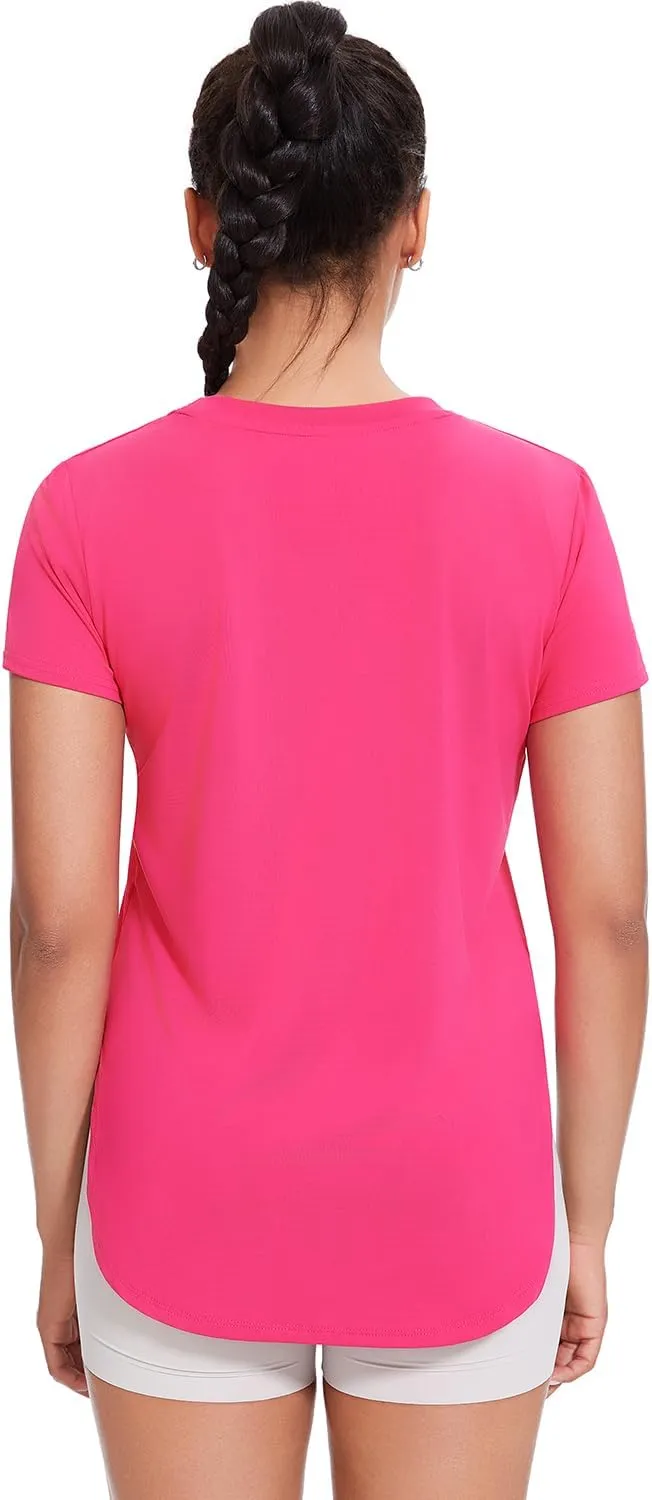 Cosy Pyro 4-Pack Workout Tops for Women UPF 50  Yoga Shirts Short Sleeve Athletic T-Shirts Quick Dry Running Gym Tee