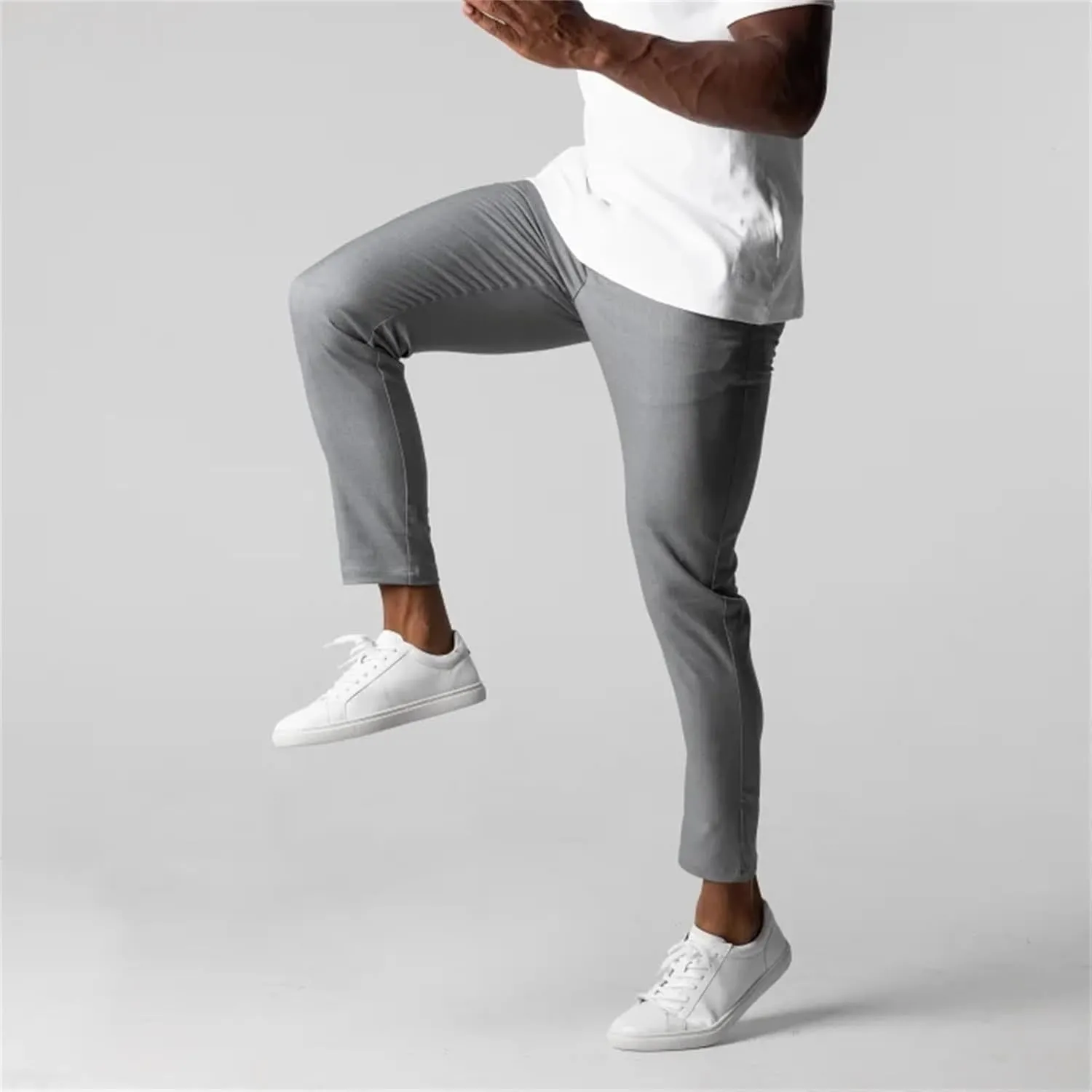 CRNTCEM Mens Slim Fit Suit Pants Casual Golf Pants Tapered Leg Chino Flat Front Dress Trousers Buisness Work Formal Trousers