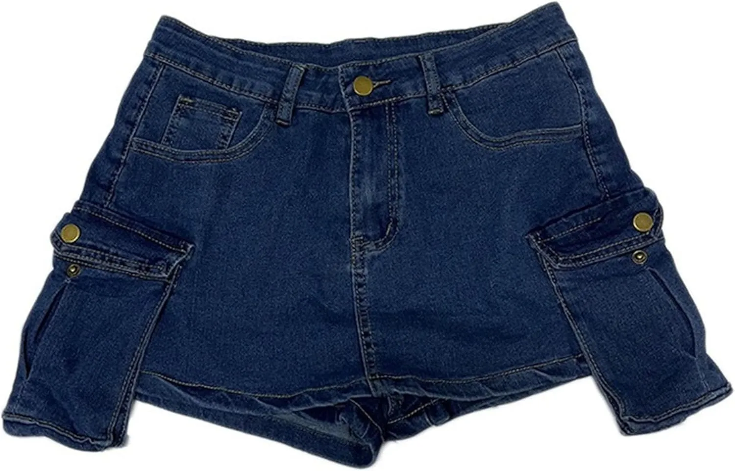 Denim Skort for Women Casual Pleated High Waisted Mini Skirts Shorts Jeans Stretchy Raw Hem Shorts