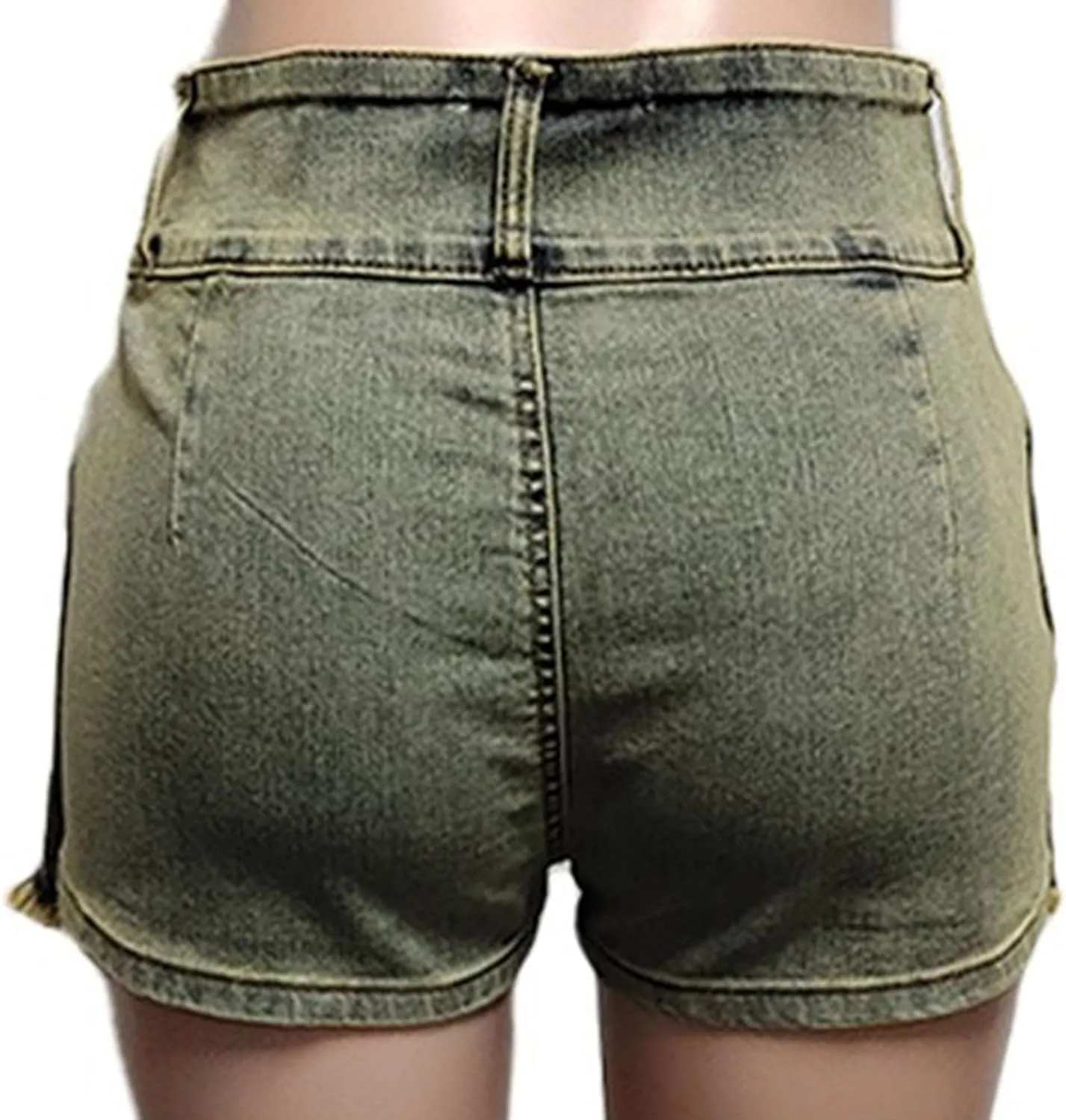 Denim Skort for Women Casual Pleated High Waisted Mini Skirts Shorts Jeans Stretchy Raw Hem Shorts