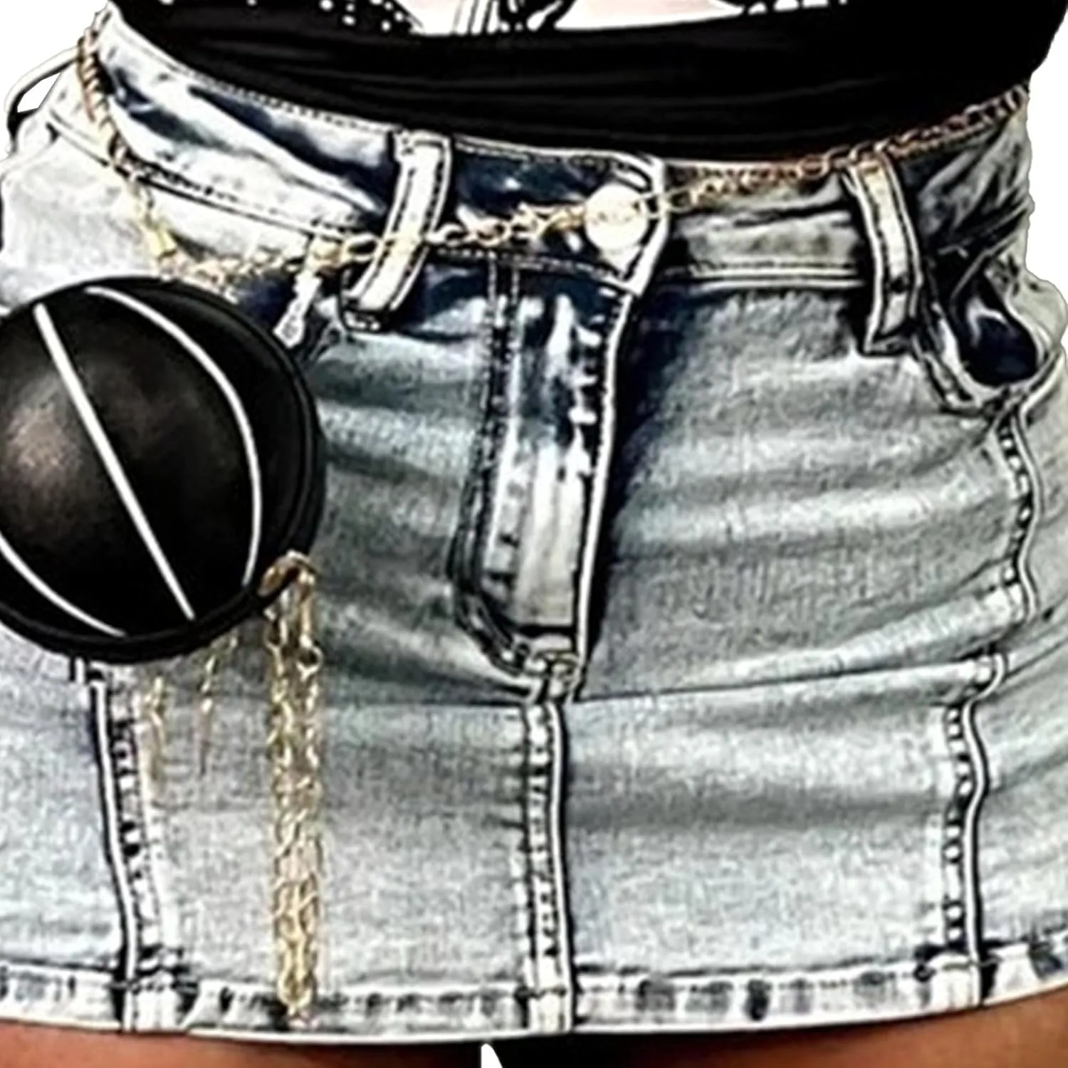 Denim Skort for Women Casual Pleated High Waisted Mini Skirts Shorts Jeans Stretchy Raw Hem Shorts