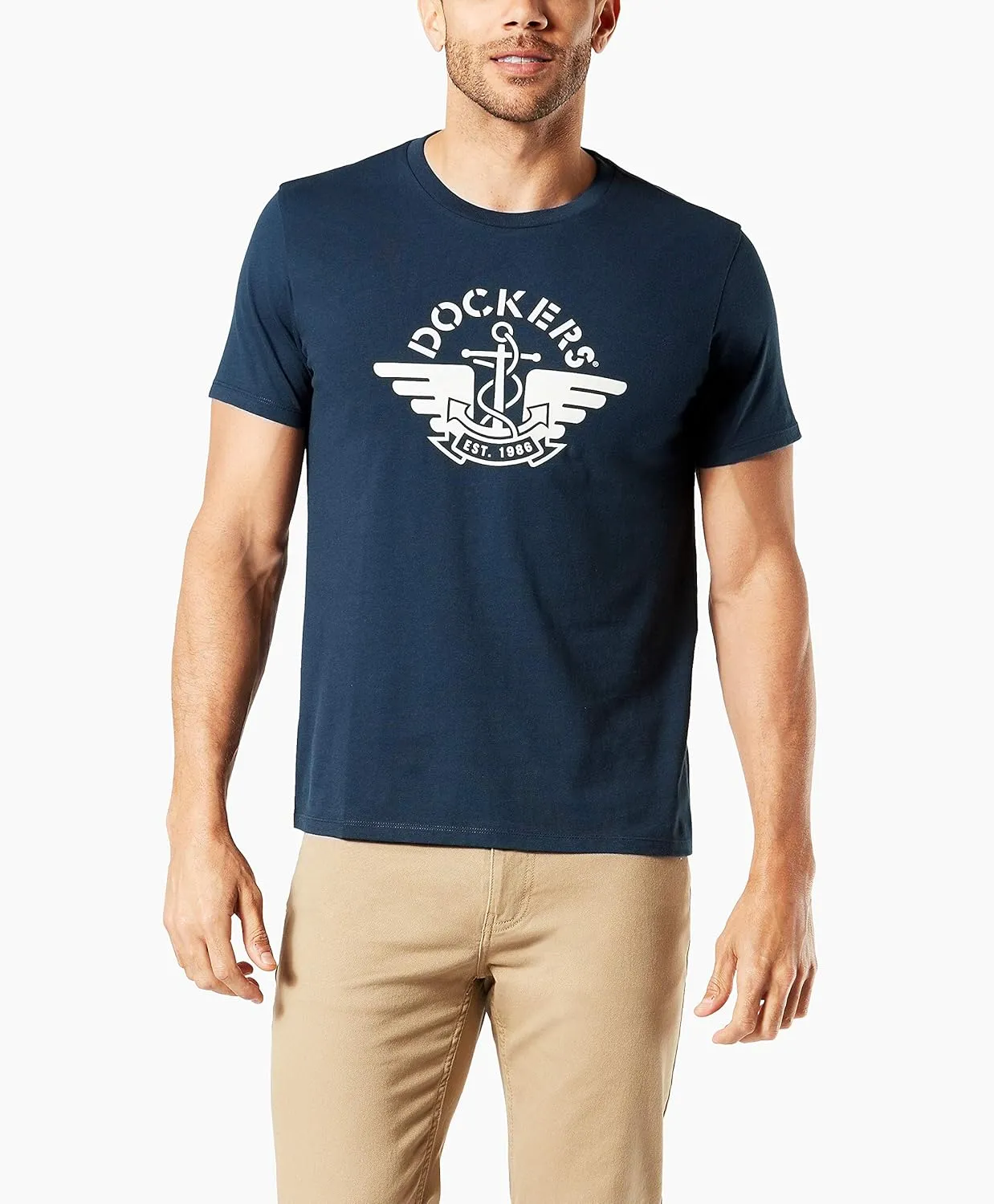 Dockers Men's Slim Fit Short Sleeve Graphic Tee Shirt-Legacy (Standard and Big & Tall)
