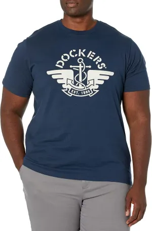 Dockers Men's Slim Fit Short Sleeve Graphic Tee Shirt-Legacy (Standard and Big & Tall)