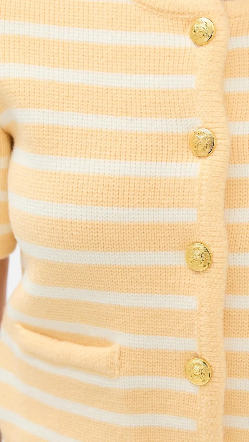 English Factory Women's Knit Striped Sweater Cardigan