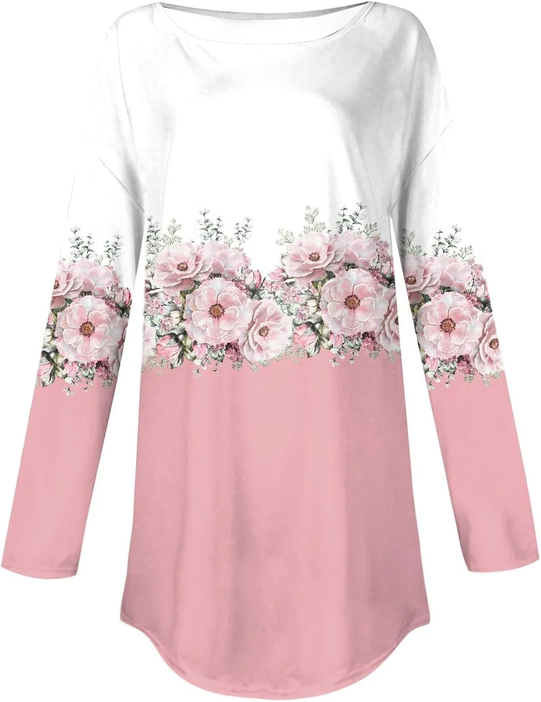 Fall Tops for Women Long Sleeve Round Neck Shirts Basic Tee Casual Top Fall Trendy Tunic Outfits Fitted T Shirts