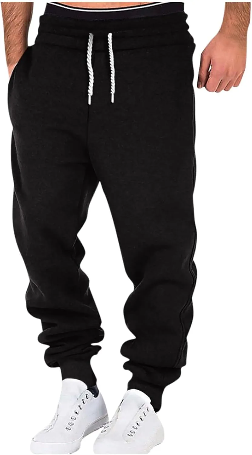 Fashion Mens Cargo Pants Men's Casual Cargo Pants Drawstring Hiking Pants Workout Tactical Joggers Sweatpants for Men