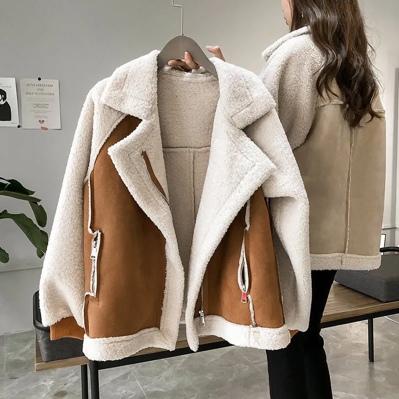 Faux Suede & Sheerling Jacket
