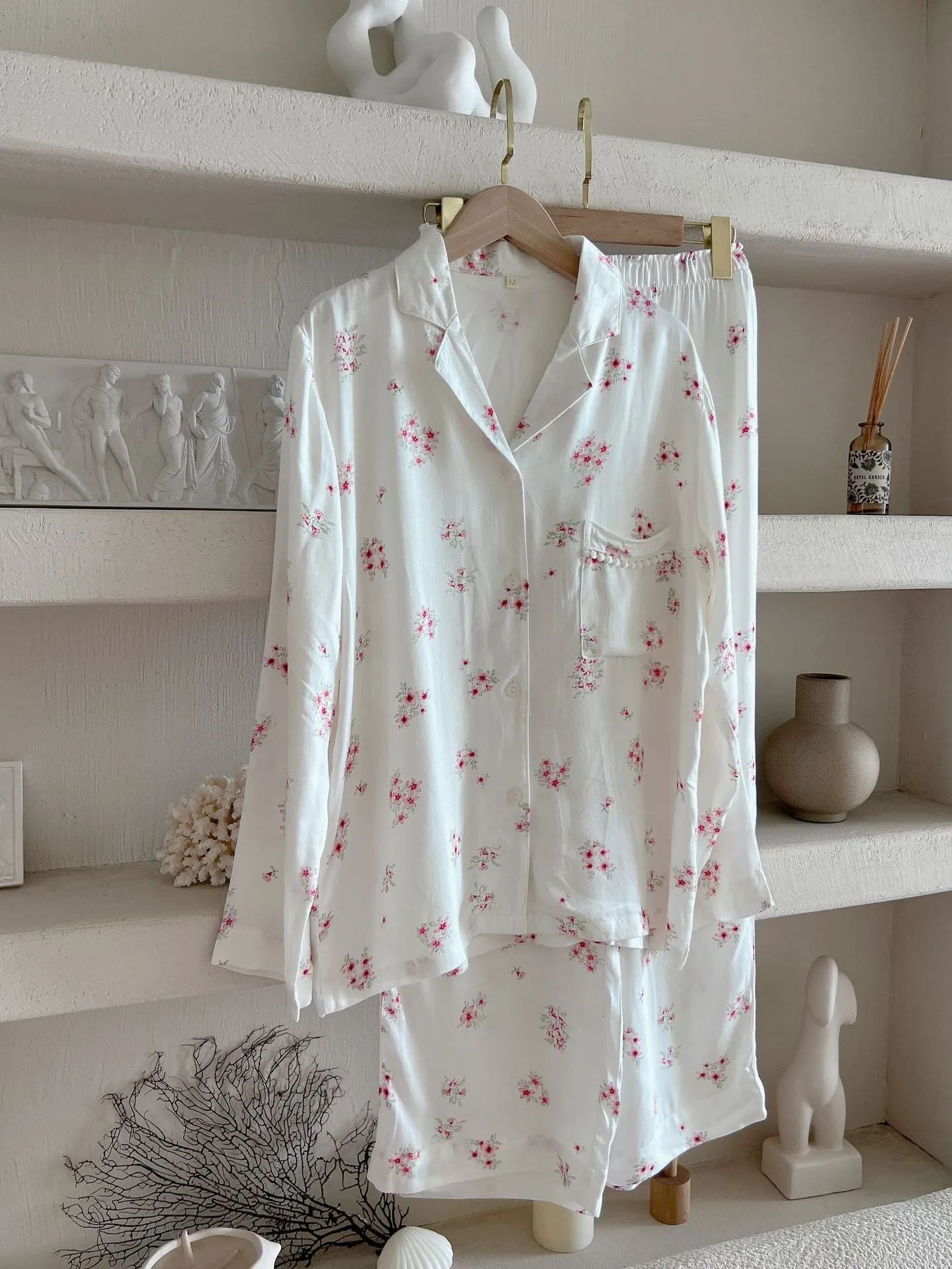 Floral Sakura Print Pajama Set