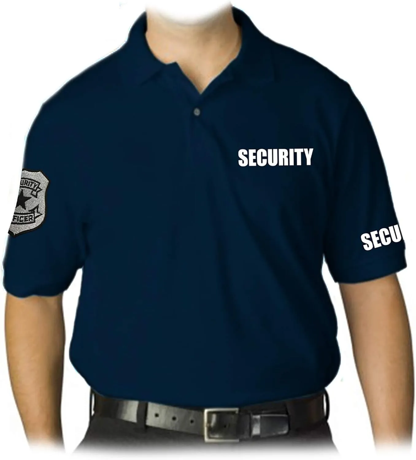 for Men's Security with Embroidery Badge Collar Polo Shirt